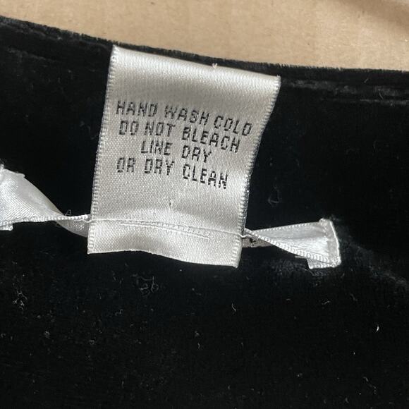 Vintage Women’s Jacket Y2K Black Velvet Full Zip Rhinestone Detail Belted Bling - Picture 8 of 11